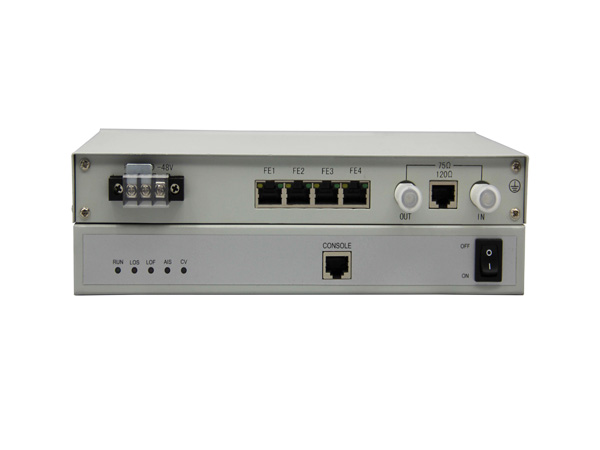 SNMP 4X100M Ethernet over E1 Converter